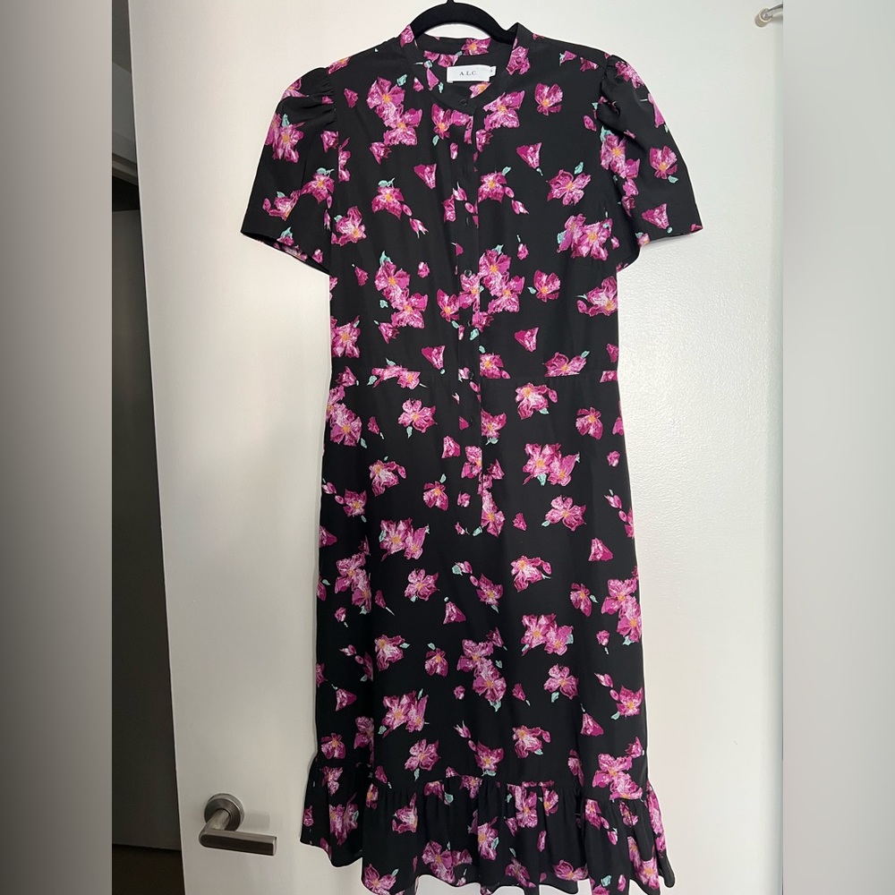 ALC Midi Floral Dress with Ruffles